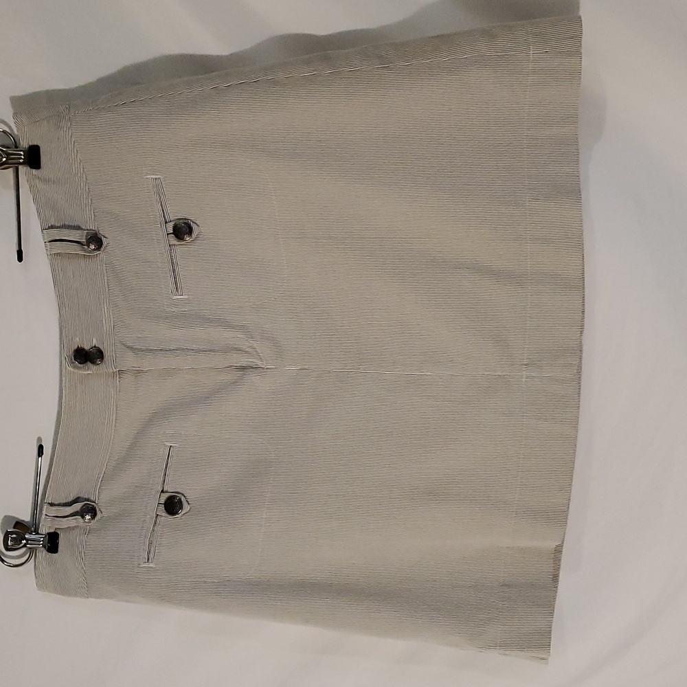 Skort Christopher & Banks Skirt Striped Grey Womens Sz 12 Under Shorts 4" Inseam